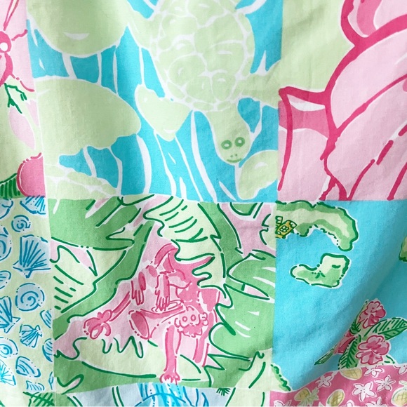 Lilly Pulitzer Vintage White Label Tropical Sealife Floral Patchwork Skirt - Picture 6 of 9